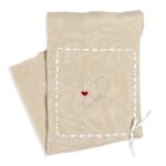 Scialle nascita in lana merinos e cashmere - cammello