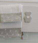 Set asciugamano neonato 2 pz a nido d'ape - bianco - Imagen 2