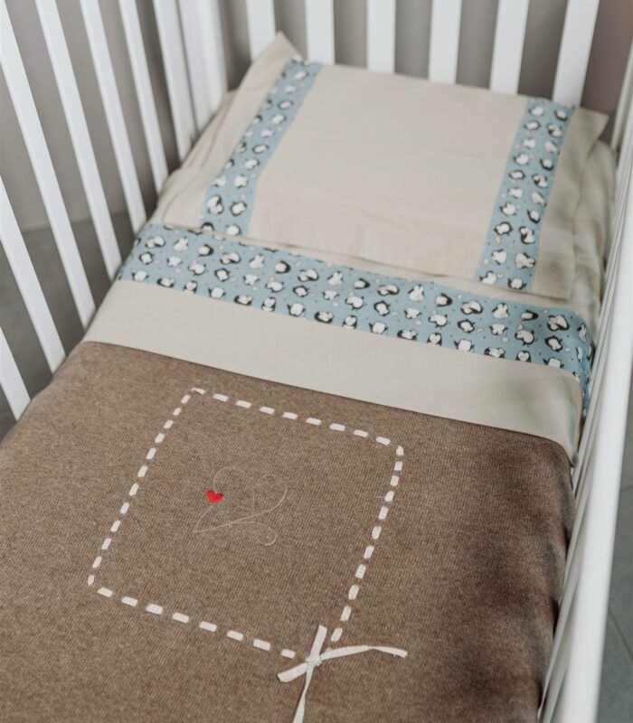 Lenzuola lettino con fasce decorative - pinguino - Imagen 2