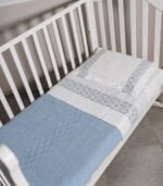 Lenzuola lettino con fasce decorative - orso az - Imagen 2