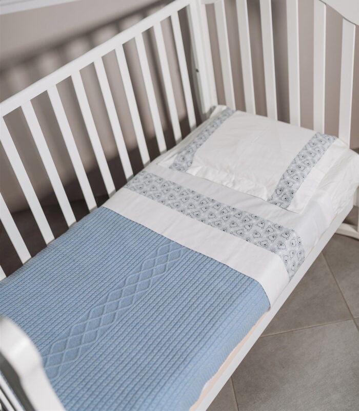 Lenzuola lettino con fasce decorative - orso az - Imagen 2
