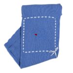 Scialle nascita in lana merinos e cashmere - azzurro