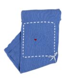 Scialle nascita in lana merinos e cashmere - azzurro