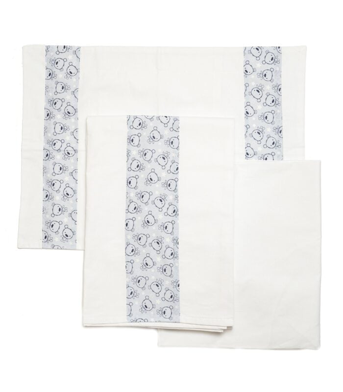 Lenzuola lettino con fasce decorative - orso az - Imagen 1