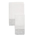 Set asciugamano neonato 2 pz a nido d'ape - bianco