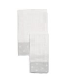 Set asciugamano neonato 2 pz a nido d'ape - bianco