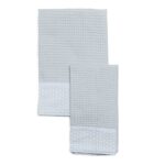 Set asciugamano neonato 2 pz a nido d'ape - azzurro