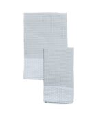 Set asciugamano neonato 2 pz a nido d'ape - azzurro