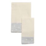 Set asciugamano neonato 2 pz a nido d'ape - beige