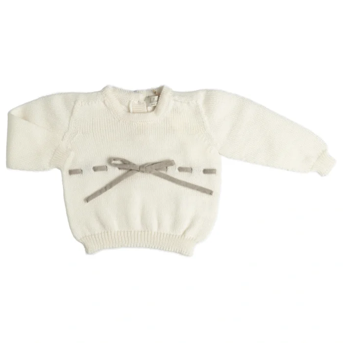 Maglia fiocco in lana Merinos - immagine 1