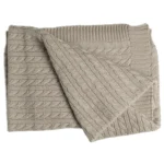 Coperta trecce a coste in lana Merinos