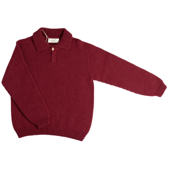 Maglia collo camicia in Lana Cashmere baby - Imagen 1