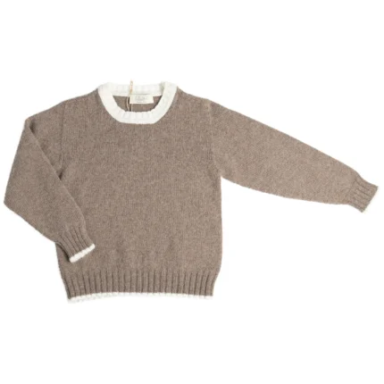 Maglia collo a contrasto in Lana Cashmere teen
