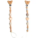 Porta ciuccio in legno orsetto